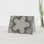 Silver White Grey Shiny Star Merry kerst Feestdagen Kaart (Voorkant)