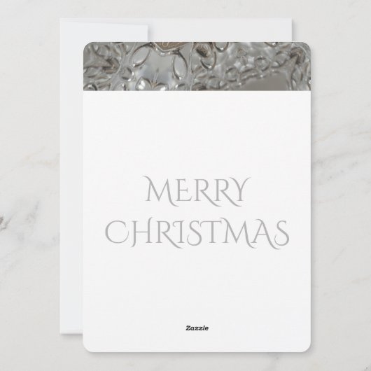 Silver White Grey Shiny Star Merry kerst Feestdagenkaart (Achterkant)