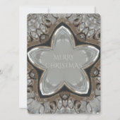 Silver White Grey Shiny Star Merry kerst Feestdagenkaart (Voorkant)
