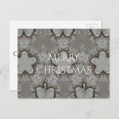 Silver White Grey Shiny Star Merry kerst Feestdagenkaart (Voorkant / Achterkant)