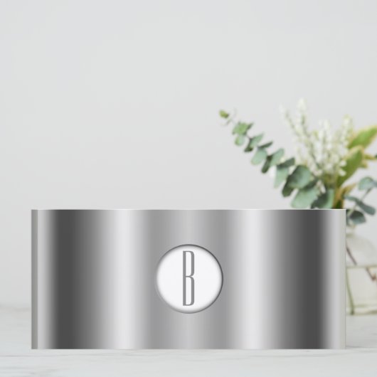 Silver White Shiny Glam Monogram Cadeaubon (Staand voorkant)