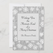 Silver White Snowflake Custom Holiday Kaart (Voorkant)