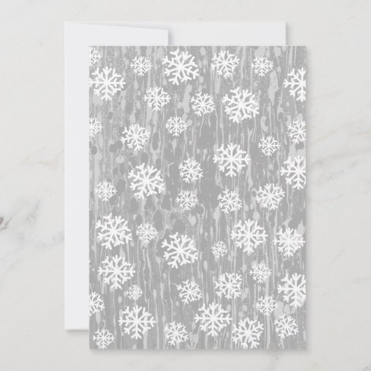 Silver White Snowflake Custom Holiday Kaart (Achterkant)