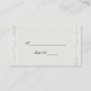 Silver White Snowflake Hiver Mariage Place Cartes