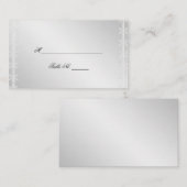 Silver White Snowflake Hiver Mariage Place Cartes (Devant / Derrière)