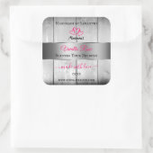 Silver White Wood Grain Product Labels roze harten (Tas)