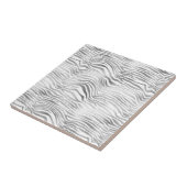 Silver White Zebra Print Tegeltje (Zijkant)