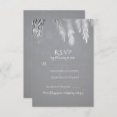 Silver Willow Tree Branches Wedding RSVP Kaarten (Voorkant / Achterkant)