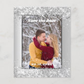 Silver winter foto Save the Date bruiloft (Voorkant)