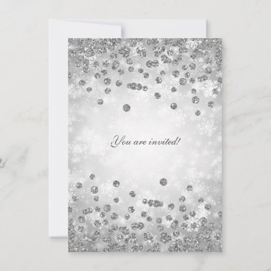 Silver Winter Glitter Snowflake | 1e verjaardag  Kaart (Achterkant)