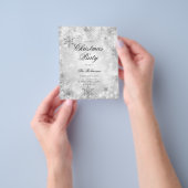 Silver Winter Wonder Vakantie Uitnodigen Programma Flyer (Hand)