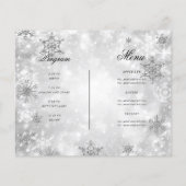 Silver Winter Wonder Vakantie Uitnodigen Programma Flyer (Achterkant)