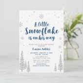 Silver Winter Wonderland, Boy Baby shower/Sprinkle Kaart (Staand voorkant)