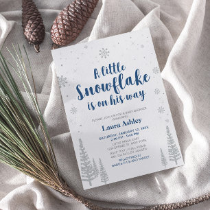 Silver Winter Wonderland, Boy Baby shower/Sprinkle Kaart