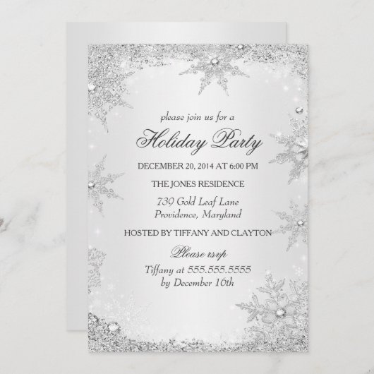 Silver Winter Wonderland Kerstfeestdag 2 Kaart (Voorkant / Achterkant)