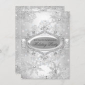 Silver Winter Wonderland Kerstfeestdag Kaart (Voorkant / Achterkant)