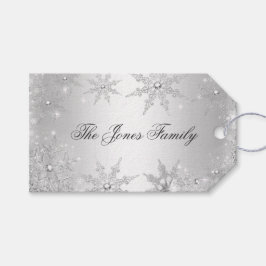 Silver Winter Wonderland Kerstmis Cadeaulabel