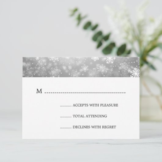 Silver Winter Wonderland Mariage élégant RSVP (Debout devant)