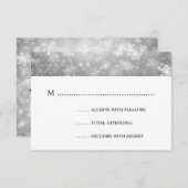 Silver Winter Wonderland Mariage élégant RSVP (Devant / Derrière)