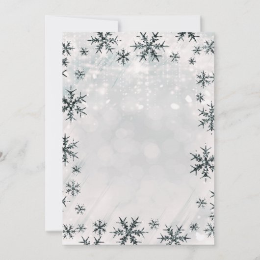Silver Winter Wonderland Snowflakes Invitation (Dos)