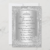 Silver Winter Wonderland Sweet 16 Invitation (Devant)