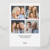 Silver Wishes | Modern Multi Photo Hanukkah Folie Feestdagenkaart (Achterkant)