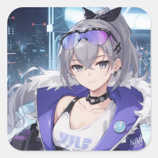 Silver Wolf fan art 1 Vierkante Sticker (Voorkant)