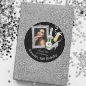 Silver Womens Birthday Hartelijk dank Ronde Sticker