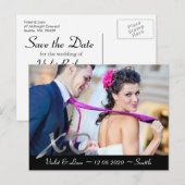 Silver XO's Save the Date Aankondigingskaart (Voorkant / Achterkant)