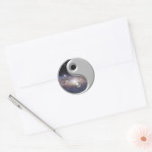 Silver Ying Yang Galaxy Space Ronde Sticker (Envelop)