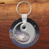 Silver Ying Yang Galaxy Space Sleutelhanger (Voorkant)