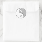 Silver Ying Yang Ronde Sticker (Tas)