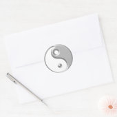 Silver Ying Yang Ronde Sticker (Envelop)