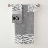 Silver Zebra Print Glitter Personalized (En situation)