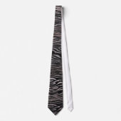 Silver zebra stripe (faux glitter bling) stropdas (Voorkant)