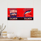 Silver Zee Merk Salmon Label- Seattle, WA Poster (Keuken)