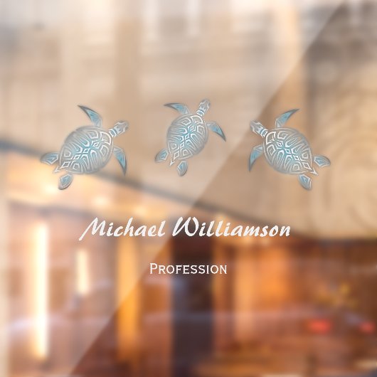 Silver Zee Turquoise Coastal Raamsticker (Vel 2)