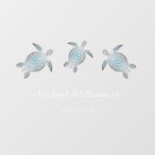 Silver Zee Turquoise Coastal Raamsticker (Vel)