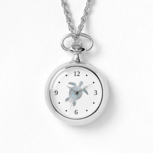 Silver Zee Turtle Animal Horloge