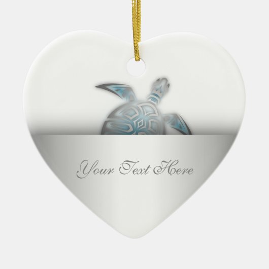 Silver Zee Turtle Animal Keramisch Ornament (Voorkant)