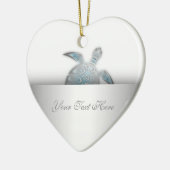 Silver Zee Turtle Animal Keramisch Ornament (Links)