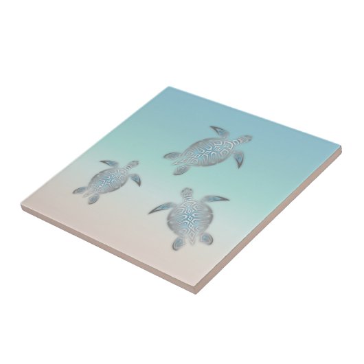 Silver Zee Turtle Beach Tegeltje (Zijkant)