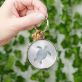 Silver Zee Turtle Coastal Sleutelhanger (Hand)