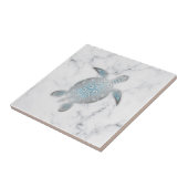 Silver Zee Turtle Grey Marmer Tegeltje (Zijkant)