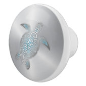 Silver Zee Turtle Keramische Knop (Rechts)