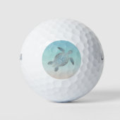 Silver Zee Turtle Monogram Beach Golfballen (Voorkant)