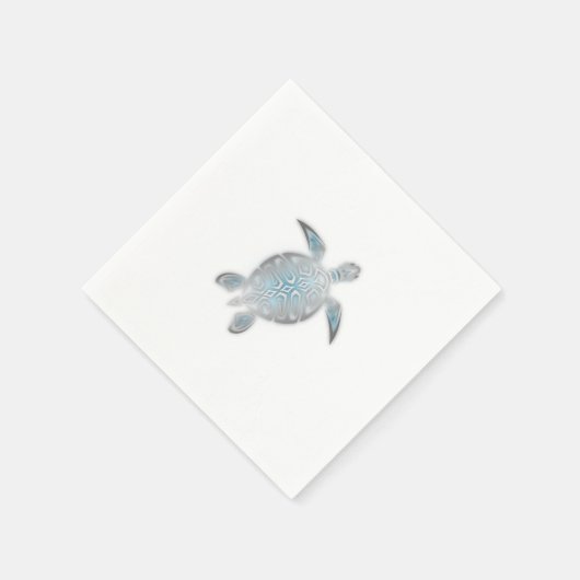 Silver Zee Turtle White Coastal Maritime Servetten (Hoek)