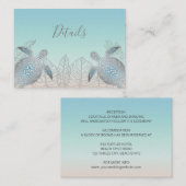Silver Zee Turtles | Beach Weddenschap Details Informatiekaartje (Voorkant / Achterkant)
