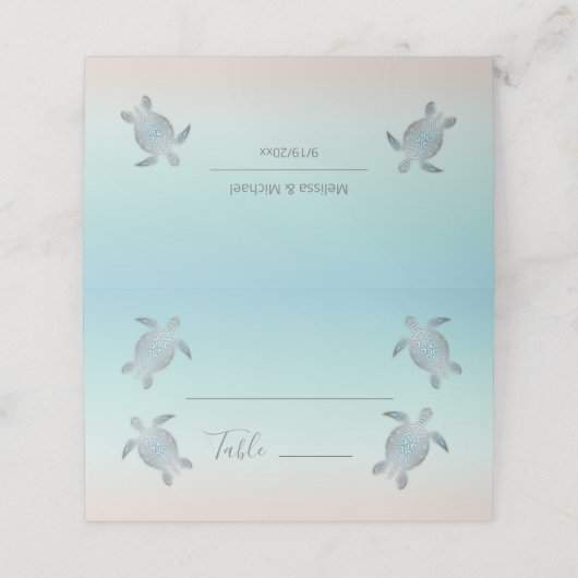 Silver Zee Turtles Beach Wedding (Buitenkant ongevouwen)