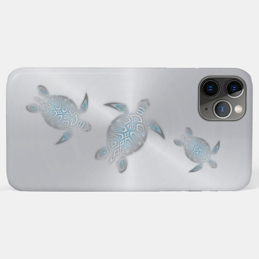 Silver Zee Turtles Maritime Coastal Case-Mate iPhone Case (Achterkant (horizontaal))